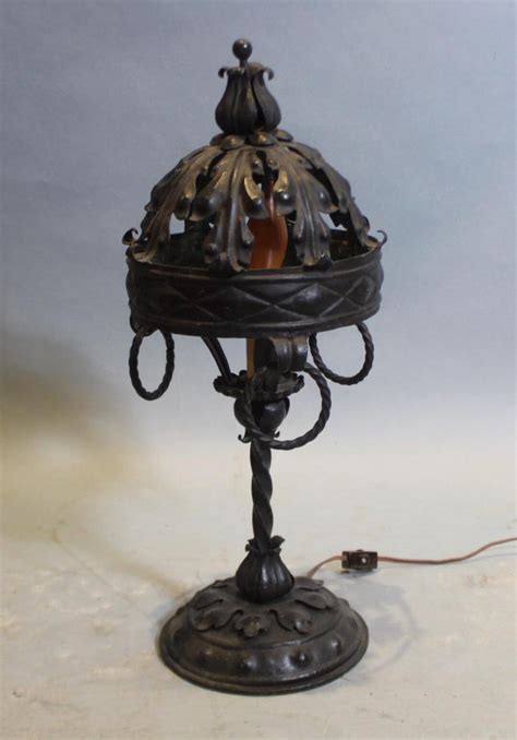17111. Spanish Revival Wrought Iron Small Lamp 1920's Monterey Antique ...