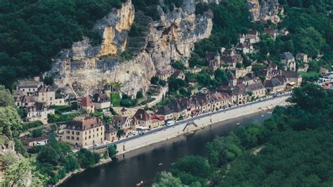 Wallpaper mountains, river, rock, countryside, canoes, dordogne, france ...