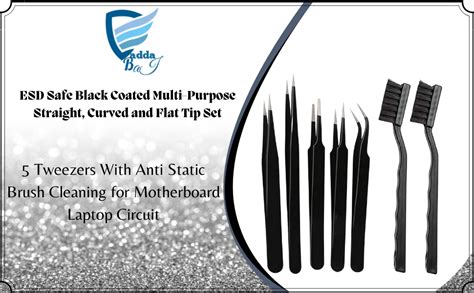 Vadda Bai ESD Safe Black Coated Multi-Purpose Straight, Curved and Flat ...