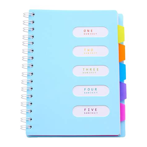 giyblacko 5 Subject Notebook, Large Notebook with Dividers and Tabs ...