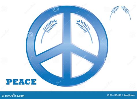 Peace Symbol with Olive Branch Symbol Stock Vector - Illustration of font, number: 274143496