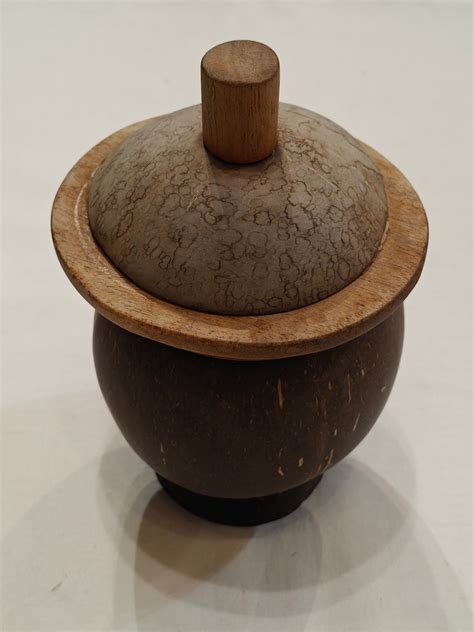 Coconut shell based jar / bowl with lid – Handpicked