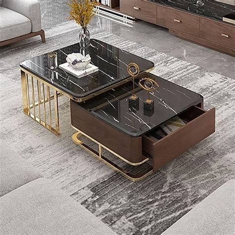 Zamofy Wooden Square Coffee Table Set of 2, Modern Nesting Stacking ...