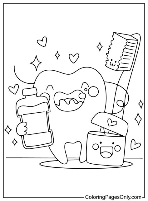 Tooth Coloring Page Printable - Furtive Printable