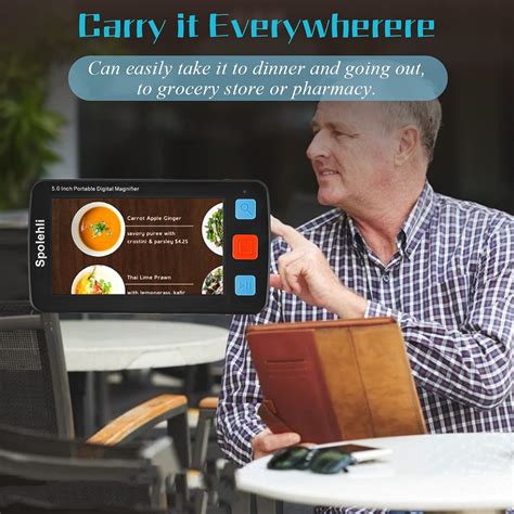Buy Spolehli 5.0 inch Portable Digital Magnifier, 4X-32X Zoom ...