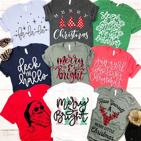 Holiday Tops | 9 Designs | Holiday tops, Colorful shirts, Christmas shirts