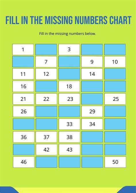 Fill In The Missing Numbers - Jenny Printable