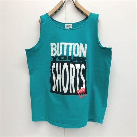 LEVI'S SHIRTS FOR JEANS リーバイス 90年代 USA製 501 BUTTON YOUR SHORTS ロゴ タンク ...