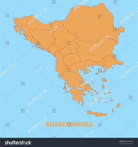 Balkan Peninsula Map Outline