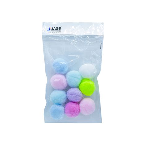 JAGS, Pom Pom Ball - Craft | Big | Pastel Colour | 10 pcs | 4 cm ...