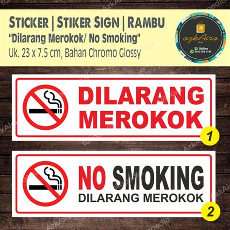 Jual Sticker Stiker Safety Sign Dilarang Merokok | No Smoking - Uk ...