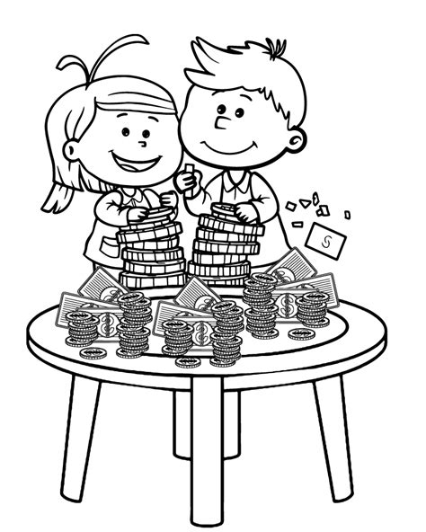 Money Coloring Pages 的图像结果