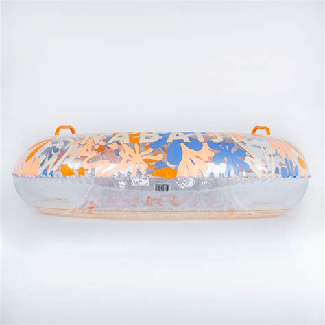 Large 92 cm inflatable printed pool ring with comfort grips