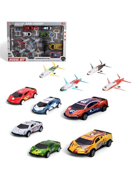 Die-Cast Racing Car and Airplane Model Set for Boys | 10+ Piece Toy ...