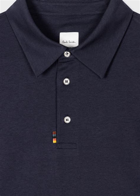 Men's Navy Jersey Polo Shirt with 'Artist Stripe' Tab