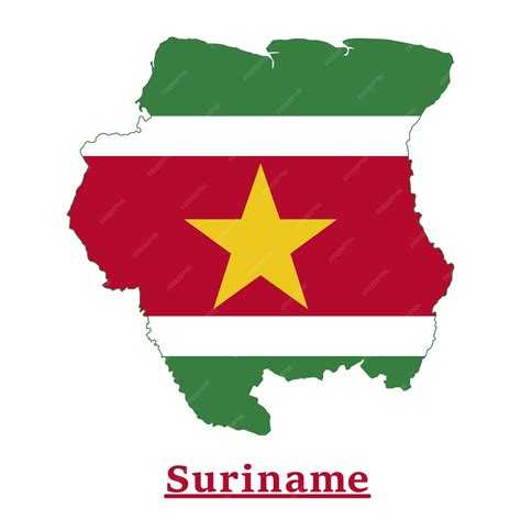 Premium Vector | Suriname national flag map design, illustration of ...