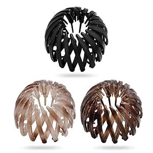 FAMEZA 3 Pack Birds Nest Hair Clip Expandable Pony Tail Holders Vintage ...