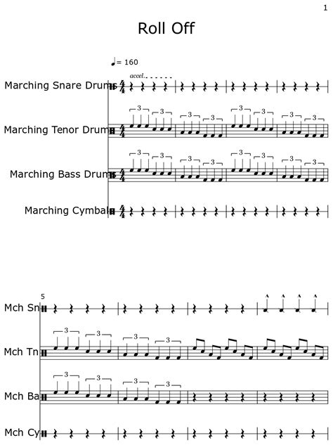 Roll Off - Sheet music for Marching Snare Drums, Marching Tenor Drums ...