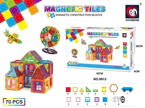 SN Toy Zone 70Pcs Magnetic Tiles Construction Building Blocks/Magnet ...