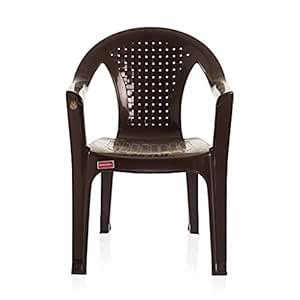 Varmora Medium Back Chair (Plastic, Netted - Brown) : Amazon.in: Home ...