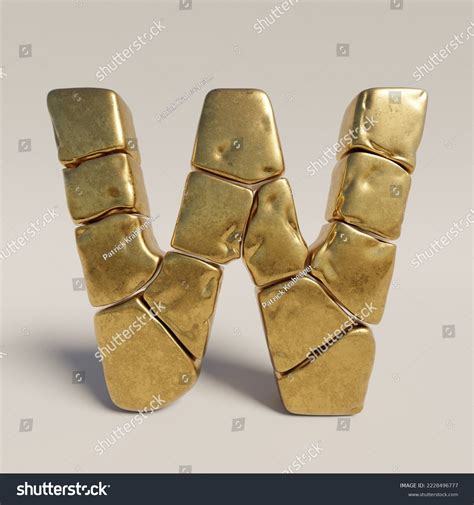 Gold Nugget Block Letter W 3d Stock Illustration 2228496777 | Shutterstock