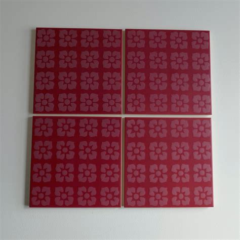 Vintage 1960s Mid-Century Modern Red Floor Tile, 16 Sq Ft Lot - 64 Pie ...
