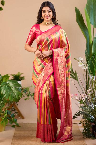 Luxuriant Brown Soft Banarasi Silk Saree With Scintilla Blouse Piece ...