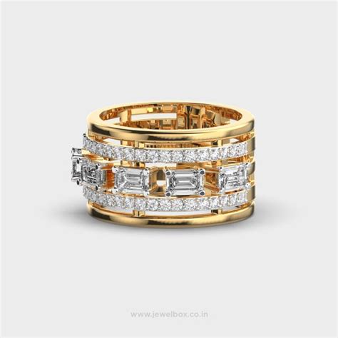 Buy Dual Band Chunky Diamond Statement Ring At Jewelbox
