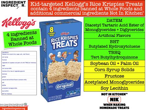 Rice Krispies Ingredients Kellogg's Rice Krispies Squares Marshmallow