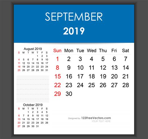 Wall Calendar July 2019