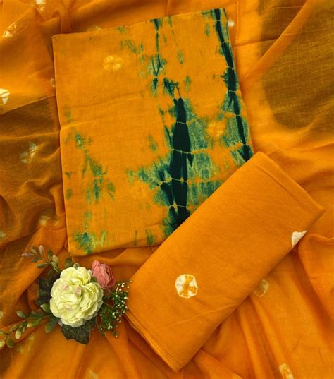 Matching Classic Tie Dye Suit (kesari-Yellow) - Yanchi