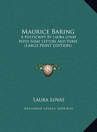 Buy Maurice Baring: A Postscript By Laura Lovat With Some Letters And ...