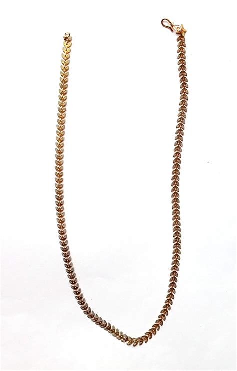 Buy Ritu's Jewel Empire 24ct. Gold Plated Leaf Designed 24" Long Chain ...
