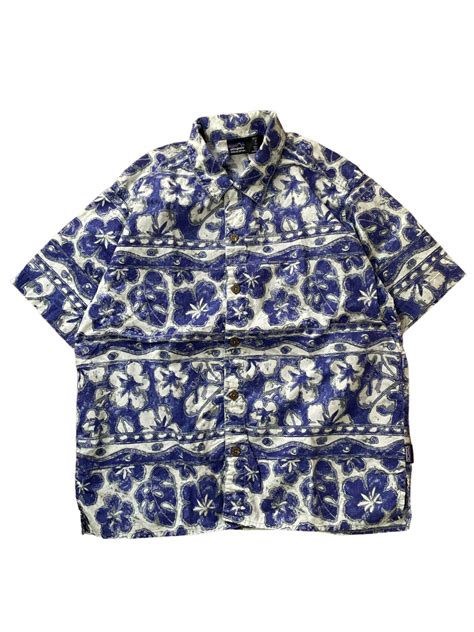 kid's patagonia organic cotton hawaiian shirts (size:10)bk-018 | FABRIC ...