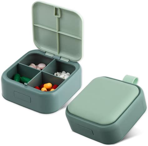 WLLHYF Small Pill Case Travel Pill Box Cute Pill Organizer Portable ...