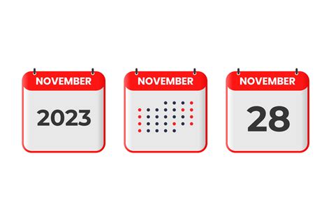 November 28 calendar design icon. 2023 calendar schedule, appointment ...