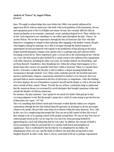 Fences | PDF | Fences (Play)