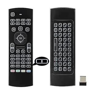 MX3 Air Mouse Voice Remote Control, 2.4G Multifunctional Blacklight ...