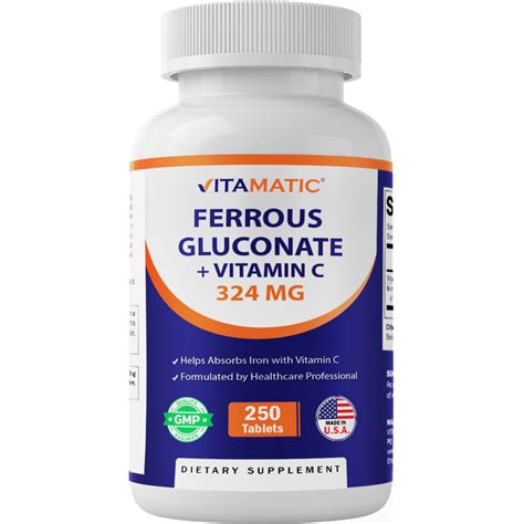 Ferrous Gluconate 324 mg + Vitamin C 100 mg (65 mg Elemental Iron) – 2 – Vitamatic