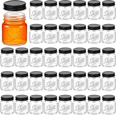 Amazon.com | Tessco 36 Pcs Mini Mason Jar Shot Glasses with Lids 2 oz ...