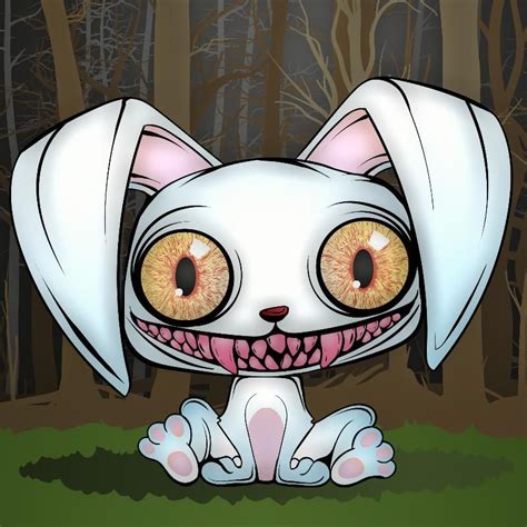 scary rabbit drawing