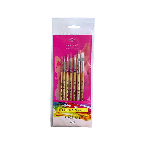 Buy Pan Art Natural Studio Brush Set of 7 - Choose Shape