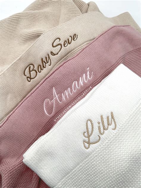 EMBROIDERED PERSONALISED Baby BLANKET - Name Embroidery I Embroidered ...