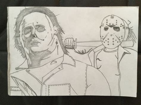 Michael Myers Vs Jason Drawing