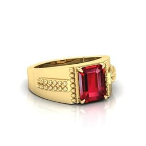 Buy AMG GEMS Natural Ruby Manik Stone Panchdhatu Adjustable Ring for ...