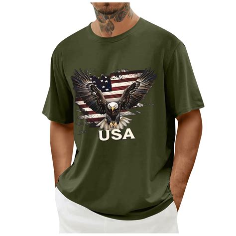 Xysaqa Beach Shirts for Men Boys Shirts Men's American Flag T-Shirts ...