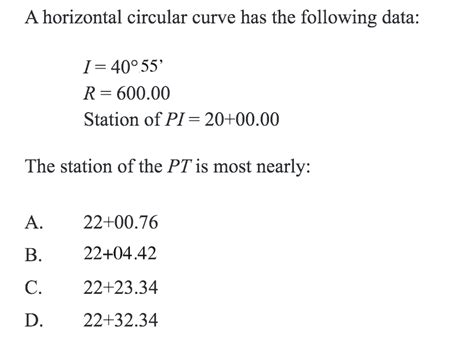 Image result for Horizontal Curve Example Problems