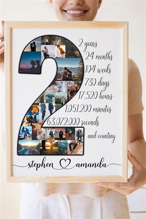 Personalized Second Anniversary Gift, Work Anniversary Gift ...