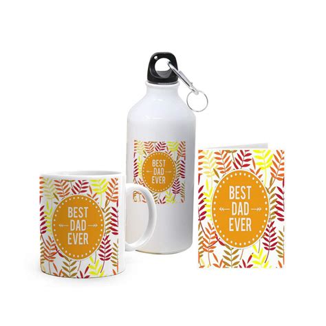 Buy Giftago Best Dad Ever Theme Coffee Mug (325 Ml) and Sipper Bottle ...