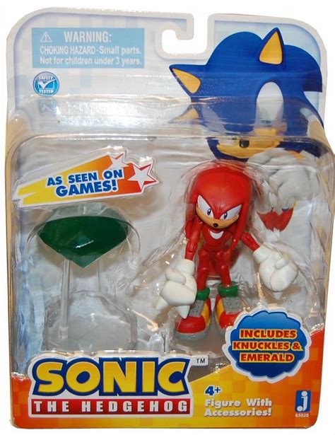 Sonic 3" Action Figure With Accessories Set Knuckles & Emerald ...